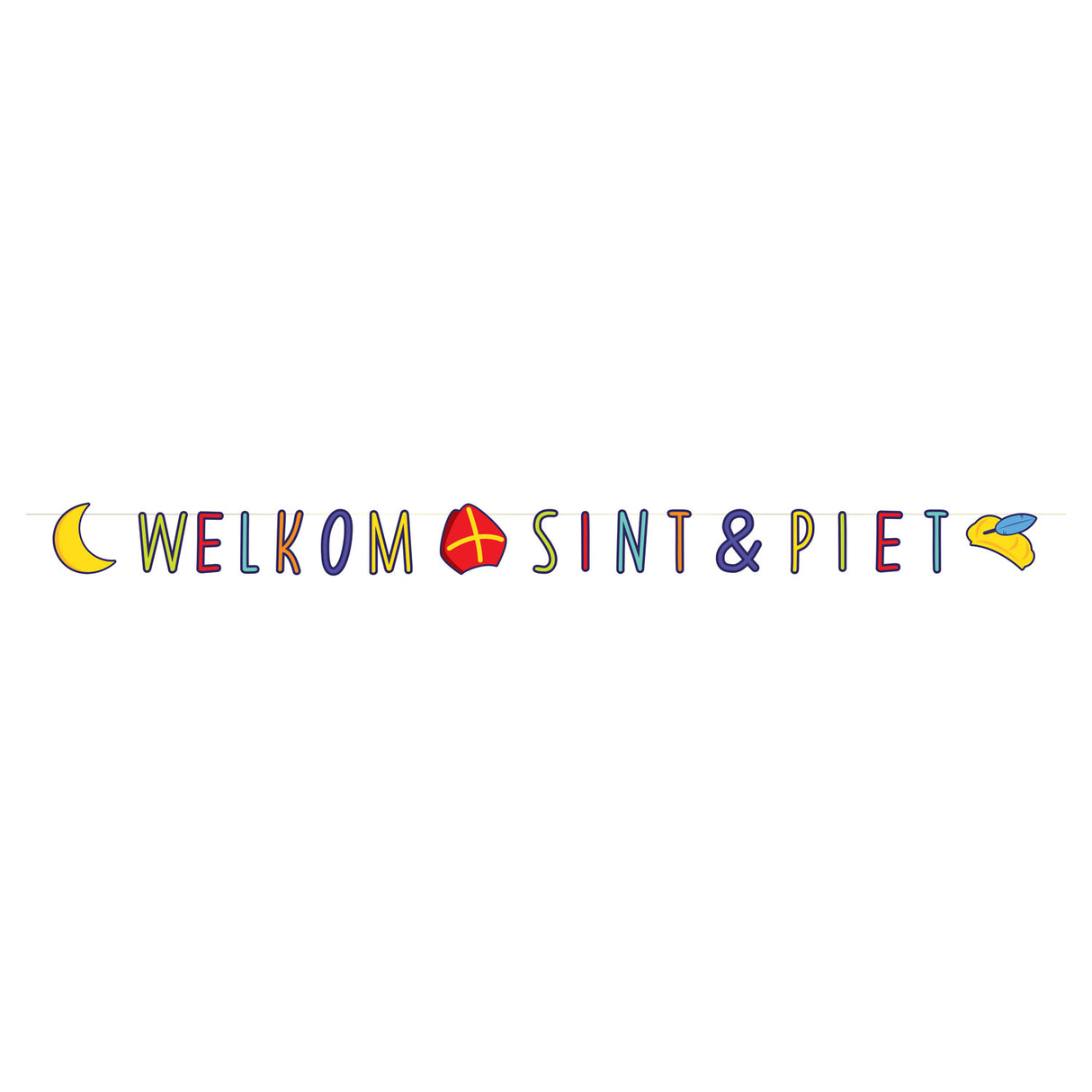 Guirlande de lettres Haza witbaard bienvenue saint piet, 285cm