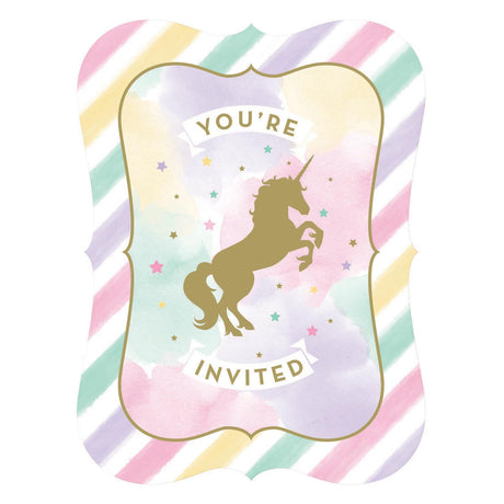 Invitations Haza à la licorne barbe blanche, 8 pièces.