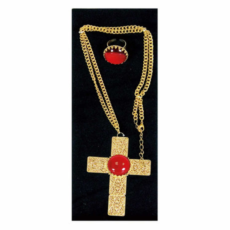 Haza witbaard Sinterklaas serti croix et bague
