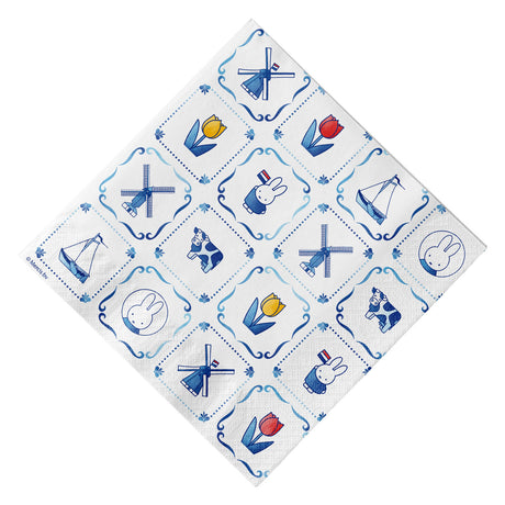 Haza witbaard servetten nijntje delfts blauw 33cm - 20st.