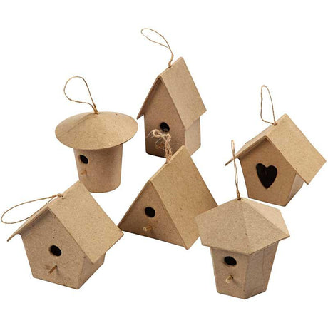 Mini nichoirs Creativ company, h: 7 cm, 6 pièces 1 boîte