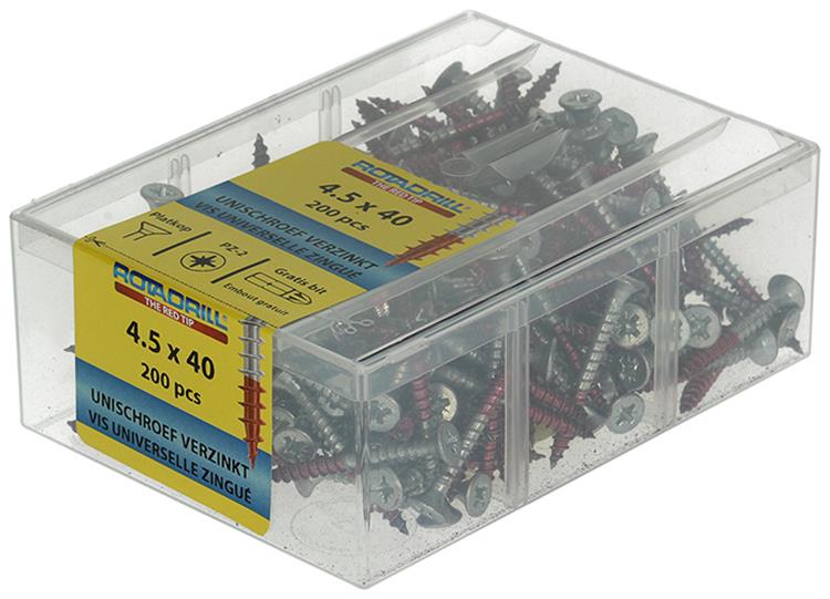 Rotadrill 1040023 - universeelschroef vkpzd vz 4.5x40mm (200) | 4 stuks