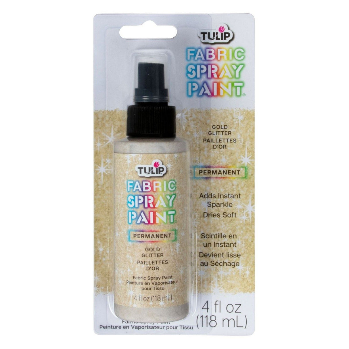 Tulipe • peinture en aérosol pailletée pour tissu doré scintillant