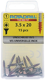 Rotadrill 1039853 - universeelschroef vk pzd rvs-a2 3.5x20mm (15) | 6 stuks