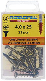 Rotadrill 1039883 - universeelschroef messing lk pzd 4,0x25mm (23) | 6 stuks