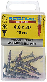 Rotadrill 1039859 - universeelschroef vk pzd rvs-a2 4.0x30mm (10) | 6 stuks