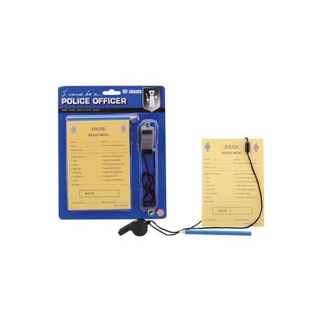 Carnet de reçus de police Johntoy avec sifflet crayon