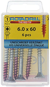 Rotadrill 1039787 - universeelschroef vk pzd vz 6.0x60mm (6) | 6 stuks