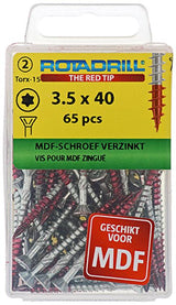 Rotadrill 1039910 - mdf-schroef 75°-vk tx vz 3.5x40mm (65) | 6 stuks