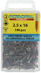 Rotadrill 1039790 - universeelschroef vk pzd glvz 2.5x16mm(190) | 6 stuks