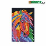 Ses creative ses beedz art - cheval fantaisie - 7000 perles thermocollantes - oeuvre en perles thermocollantes - ensemble complet comprenant plaques de base et feuille thermocollante