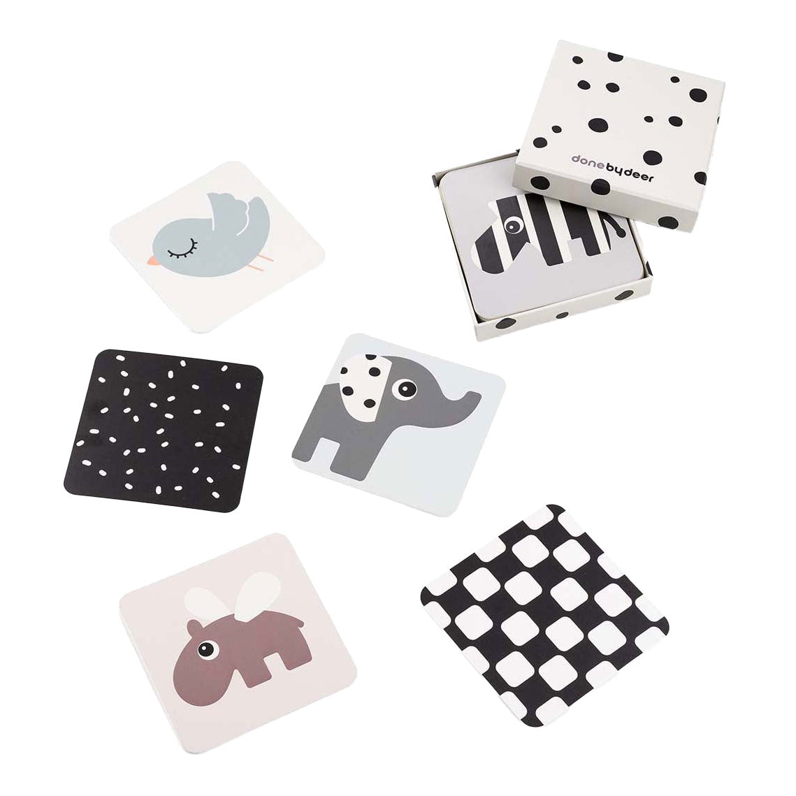 Carte de contraste Done by Deer Baby, amis cerfs, 10 pcs.