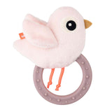 Fait par hochet cerf avec cordon birdee rose