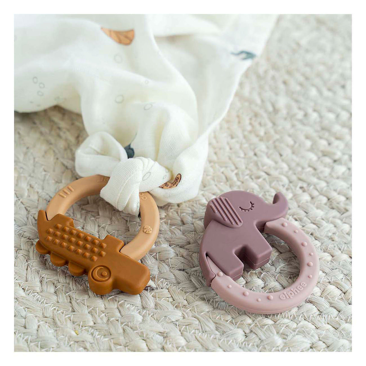 Done by Deer anneau de dentition Deer Friends rose moutarde, 2 pcs.