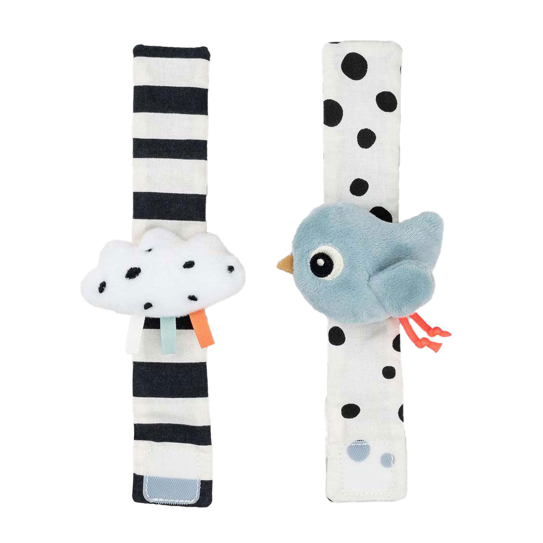 Done by Deer – hochet de poignet Happy Clouds bleu, 2 pcs.