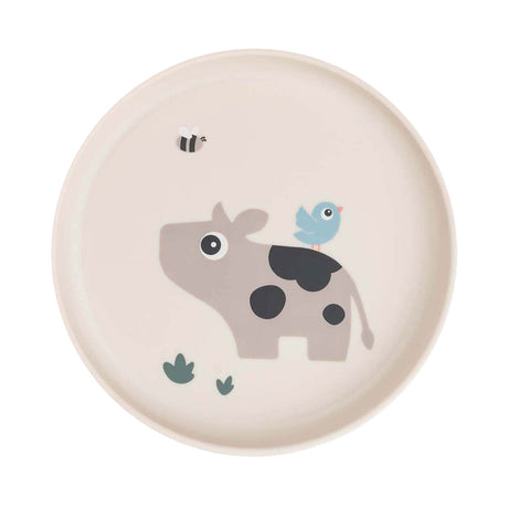 Assiette enfant Done by Deer petite ferme beige