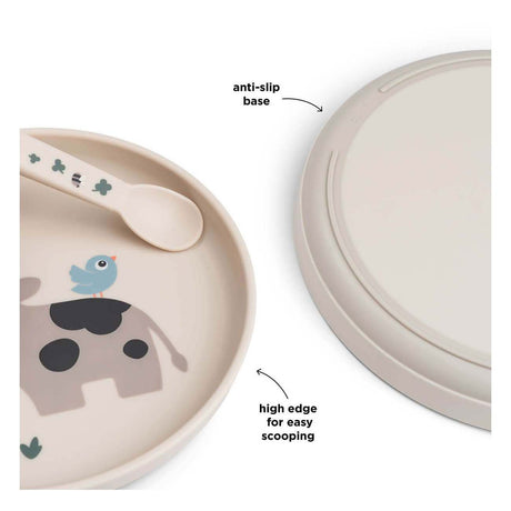 Assiette enfant Done by Deer petite ferme beige