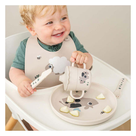 Assiette enfant Done by Deer petite ferme beige