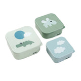 Boîte à collation Done by Deer Happy Clouds vert, 3 pcs.