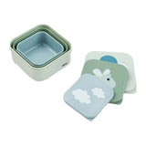 Boîte à collation Done by Deer Happy Clouds vert, 3 pcs.