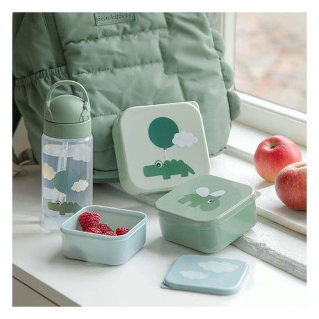Boîte à collation Done by Deer Happy Clouds vert, 3 pcs.