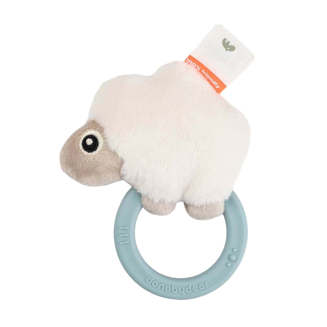 Hochet sensoriel Done by cerf avec anneau de dentition mouton