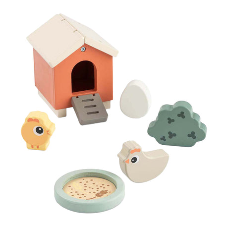 Fait par des cerfs, petite ferme, ensemble de jeu en bois, clucky