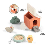 Fait par des cerfs, petite ferme, ensemble de jeu en bois, clucky