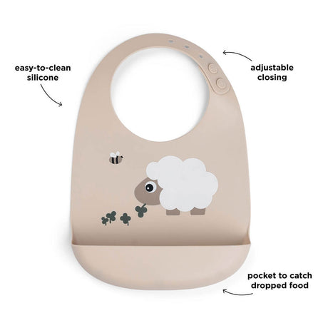 Done by deer siliconen slabbetje sheepy - zand