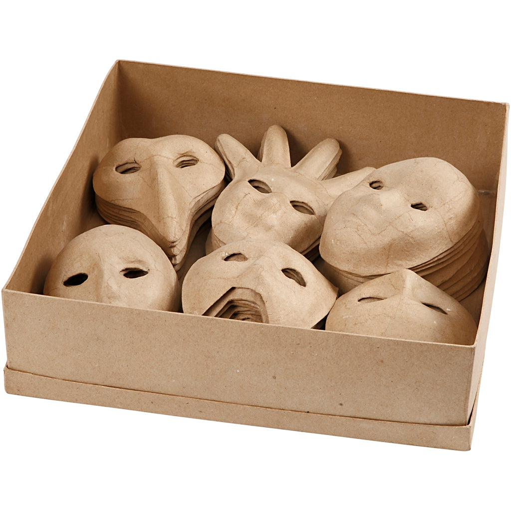 Masques d'entreprise Creativ, h: 12-21 cm, 60 pièces 1 boîte