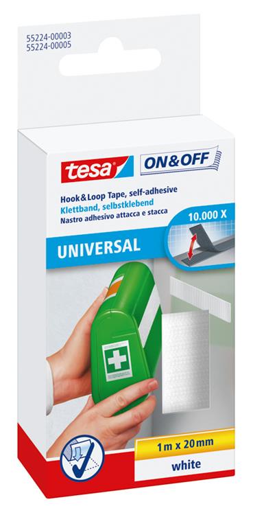 Quantore Bande Velcro tesa on off autocollante blanc