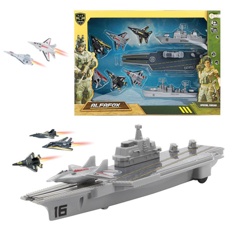Toi-toys toi toys porte-avions militaire Alfafox avec lancement d'avions de combat