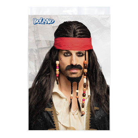 Boland perruque tobias avec bandana, moustache et barbe
