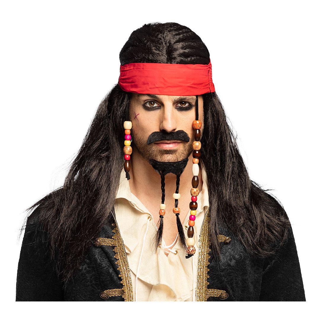 Boland perruque tobias avec bandana, moustache et barbe