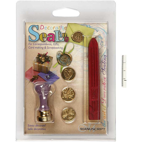 Jeu de sceaux Creativ Company, coeur, trèfle, papillon, d 18 mm, 1 jeu