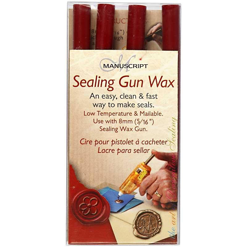 Creativ company cire pour pistolet de lavage, l: 10 cm, d 8 mm, rouge, 6 pièces 1 boîte