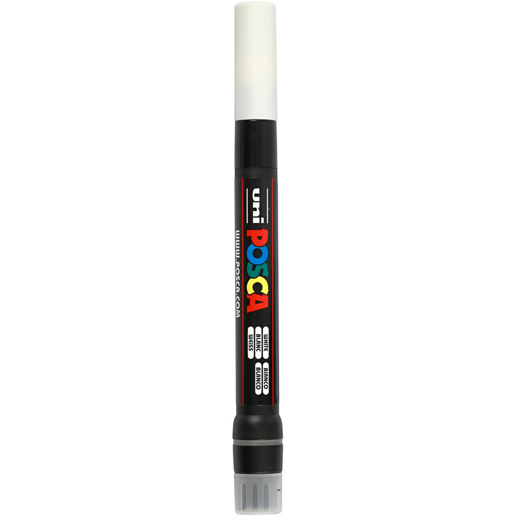 Marqueur Uni-posca posca, taille pcf350, largeur de trait 1-10 mm, pinceau, blanc, 1 pièce