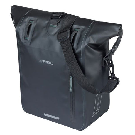 Basil sac de vélo simple rivo m bâche mik 12-15l 14 x 25 x 38 cm - noir