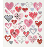 Autocollants Creativ company, coeurs, feuille 15x16,5 cm, 1 feuille