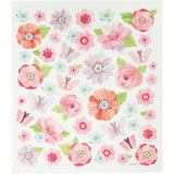 Autocollants Creativ company, fleurs printanières, feuille 15x16,5 cm, 1 feuille