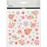 Autocollants Creativ company, fleurs printanières, feuille 15x16,5 cm, 1 feuille