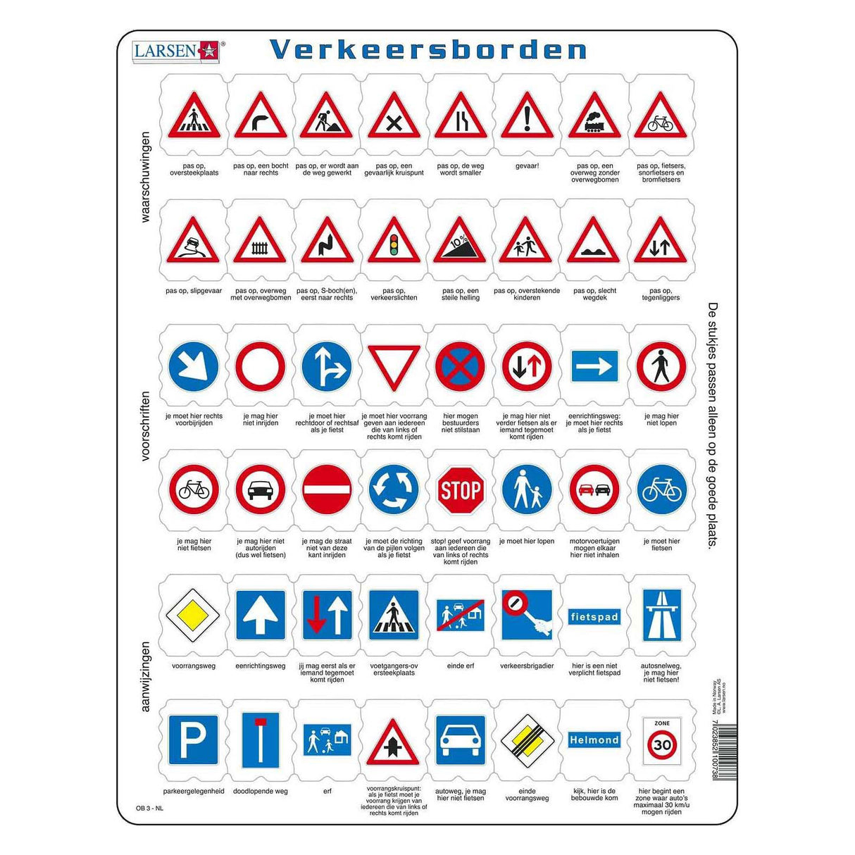 Panneaux de signalisation Selecta Larsen, 48 pièces.