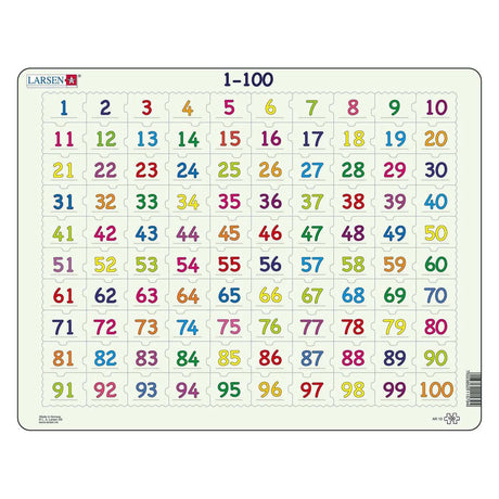 Puzzle Larsen apprendre à compter les nombres 1-100, 100 pcs.