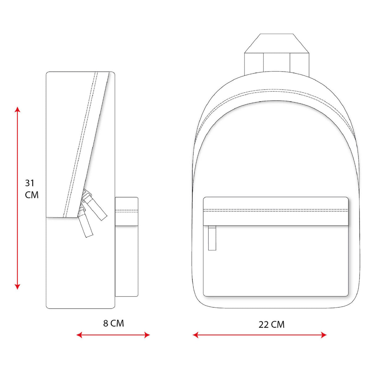 Vadobag backpack prottend mengen glécklech Gedanken wëll Déieren