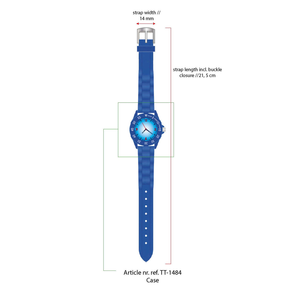 Vadobag montre l'heure des enfants bleus