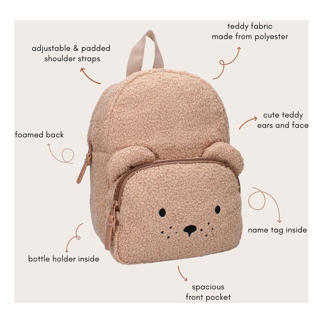 Kidzroom sac à dos pise confort amis ours en peluche