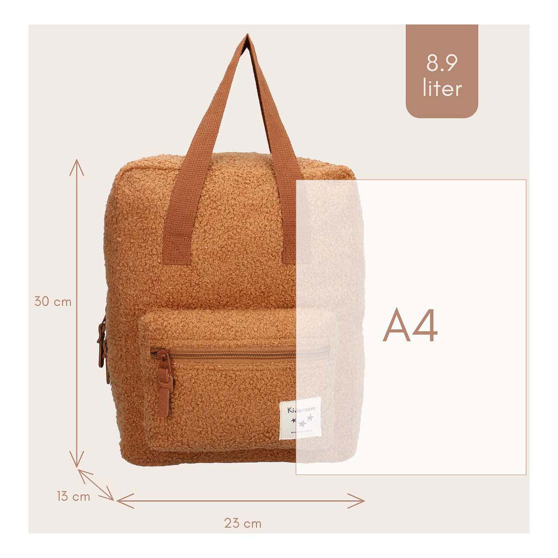 Kidzroom sac à dos berlin soft murmures marron