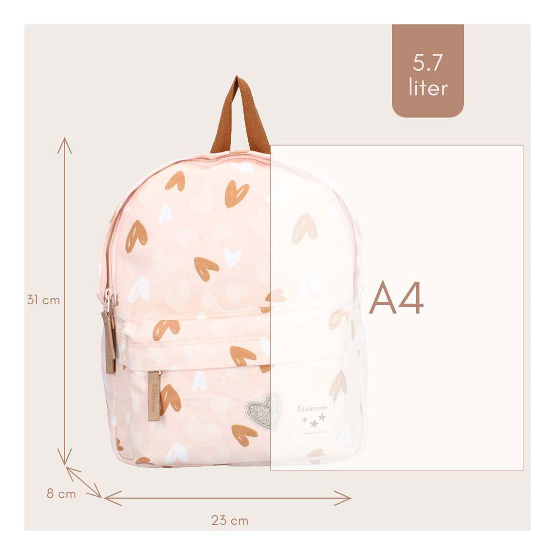 Kidzroom sac à dos paris jours d'amour coeurs