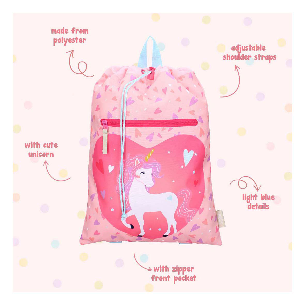 Vadobag sac de sport amusant happy go lucky licorne
