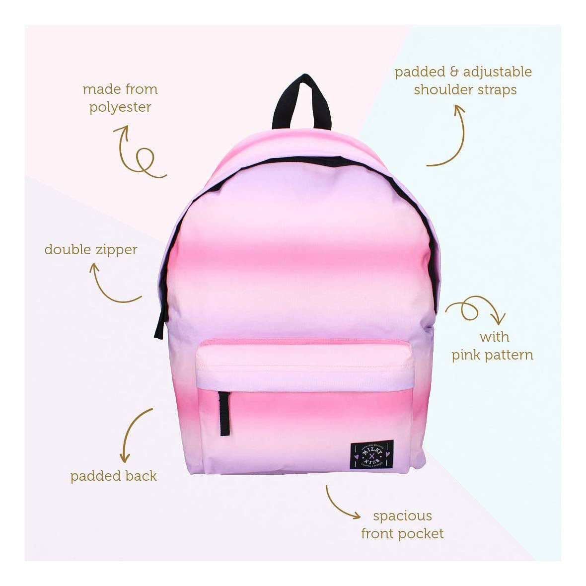 Sac à dos Milky Kiss rose stimulant